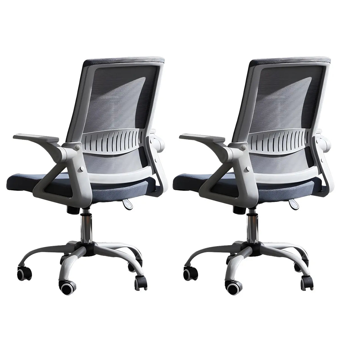 Grey Modern Ergonomic Mesh Office Chair with Wheels Image - 4