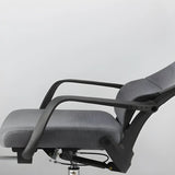 Grey Modern Ergonomic Swivel Office Chair with Footrest Image - 10