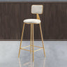 Grey Modern Gold Iron Velvet Tall Bar Stool with Cushion Image - 49