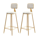 Grey Modern Gold Iron Velvet Tall Bar Stool with Cushion Image - 50