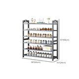 Grey Modern Open Storage Shelves Metal Hallway Shoe Rack Image - 22
