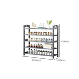 Grey Modern Open Storage Shelves Metal Hallway Shoe Rack Image - 24