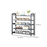 Grey Modern Open Storage Shelves Metal Hallway Shoe Rack Image - 30