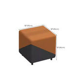 Grey Orange Fade Resistant Faux Leather Reception Sofa #size