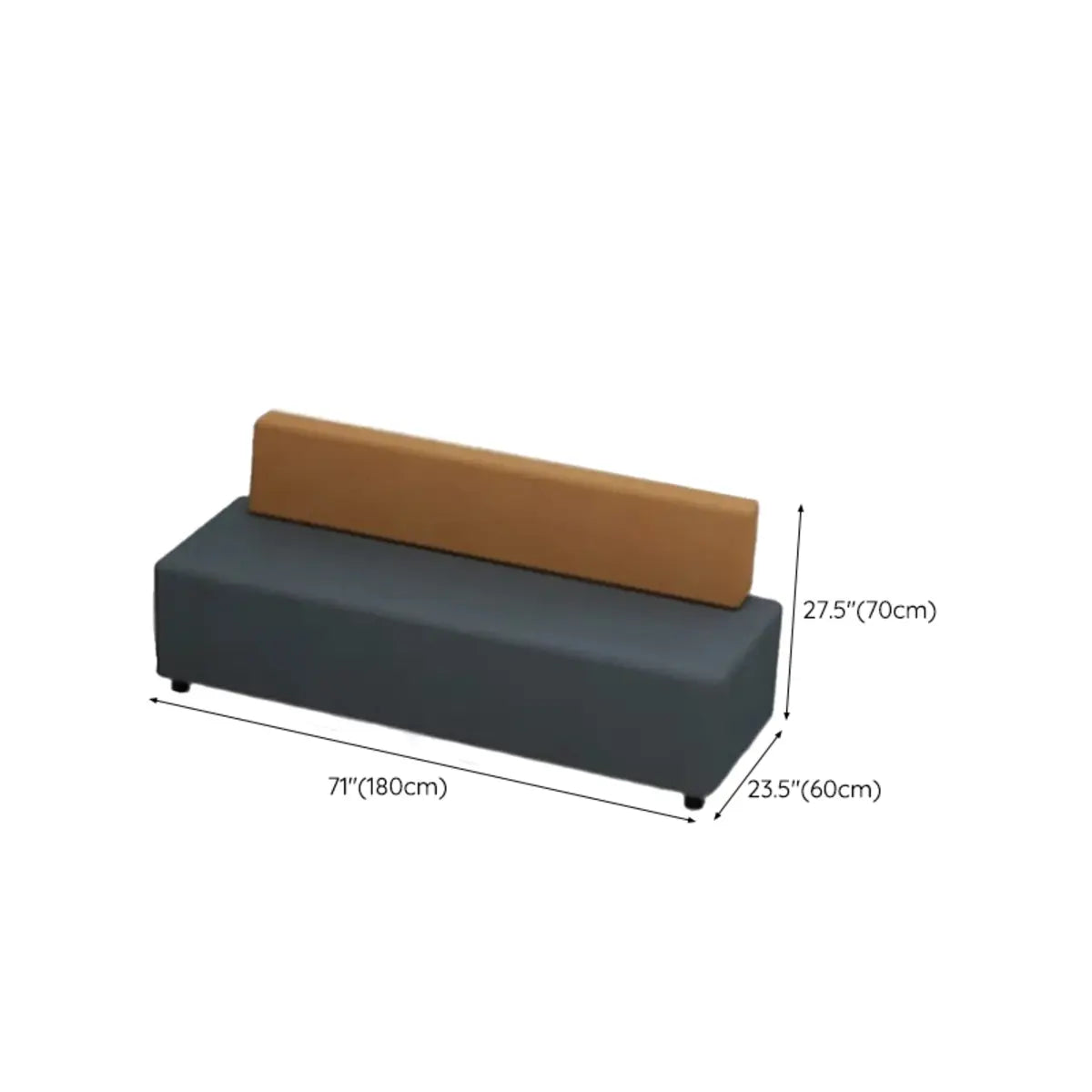 Grey Orange Fade Resistant Faux Leather Reception Sofa Image - 18