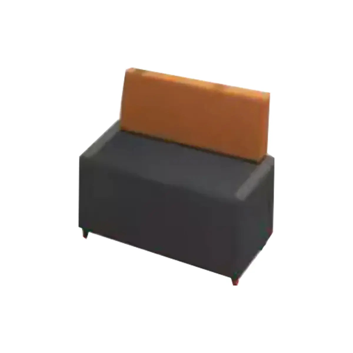 Grey Orange Fade Resistant Faux Leather Reception Sofa Image - 3