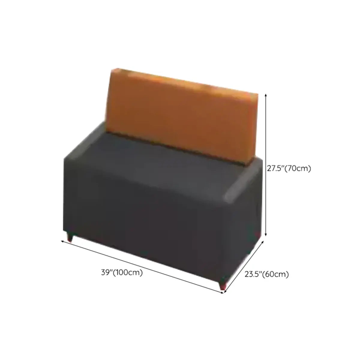 Grey Orange Fade Resistant Faux Leather Reception Sofa Image - 19