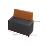 Grey Orange Fade Resistant Faux Leather Reception Sofa Image - 19