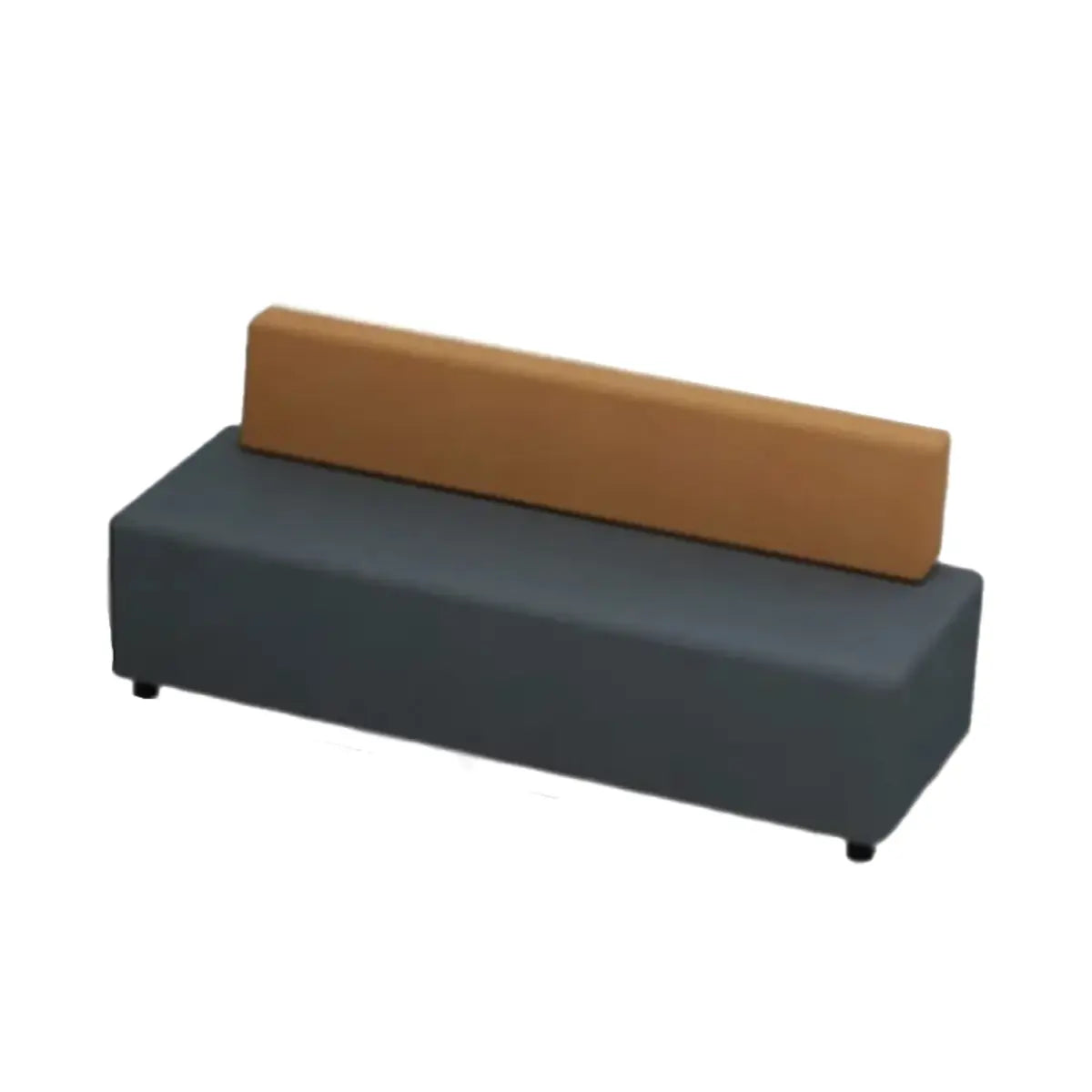 Grey Orange Fade Resistant Faux Leather Reception Sofa Image - 7