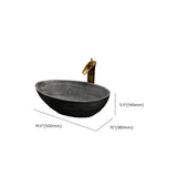Grey Oval Ceramic Vessel Sinks with Center Trapway Image - 21