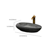 Grey Oval Ceramic Vessel Sinks with Center Trapway Image - 23