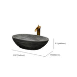 Grey Oval Ceramic Vessel Sinks with Center Trapway Image - 31