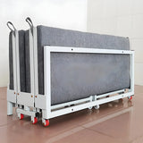 Grey Queen Convertible Metal Folding Bed with Mattress Image - 3
