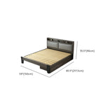 Grey Queen Headboard Wood Storage Bed with Shelves Image - 11
