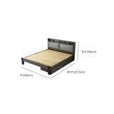 Grey Queen Headboard Wood Storage Bed with Shelves Image - 12