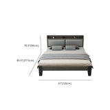 Grey Queen Headboard Wood Storage Bed with Shelves #size