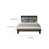 Grey Queen Headboard Wood Storage Bed with Shelves Image - 9
