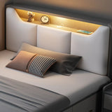 Grey Queen Modern Upholstered Storage Bed with Drawers Image - 5