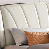 Grey Queen Wingback Leather Upholstered Storage Bed Image - 6
