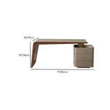 Grey Rectangle Leather Long Standard Writing Desk #size