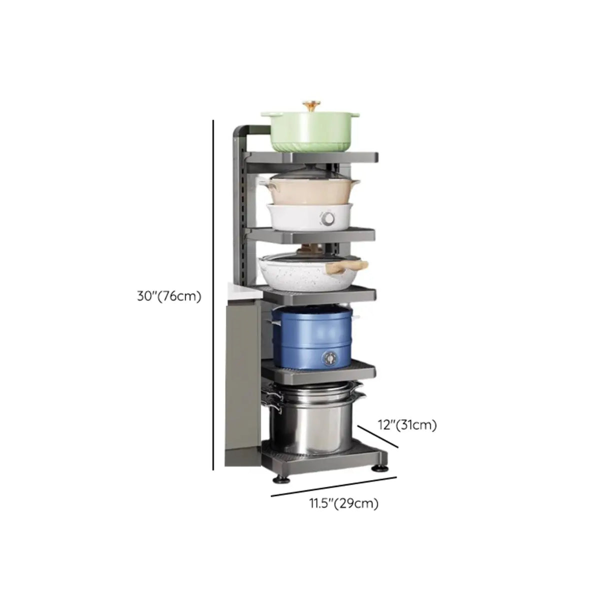 Grey Rust Resistant Metal Baker's Rack with Shelves Image - 23