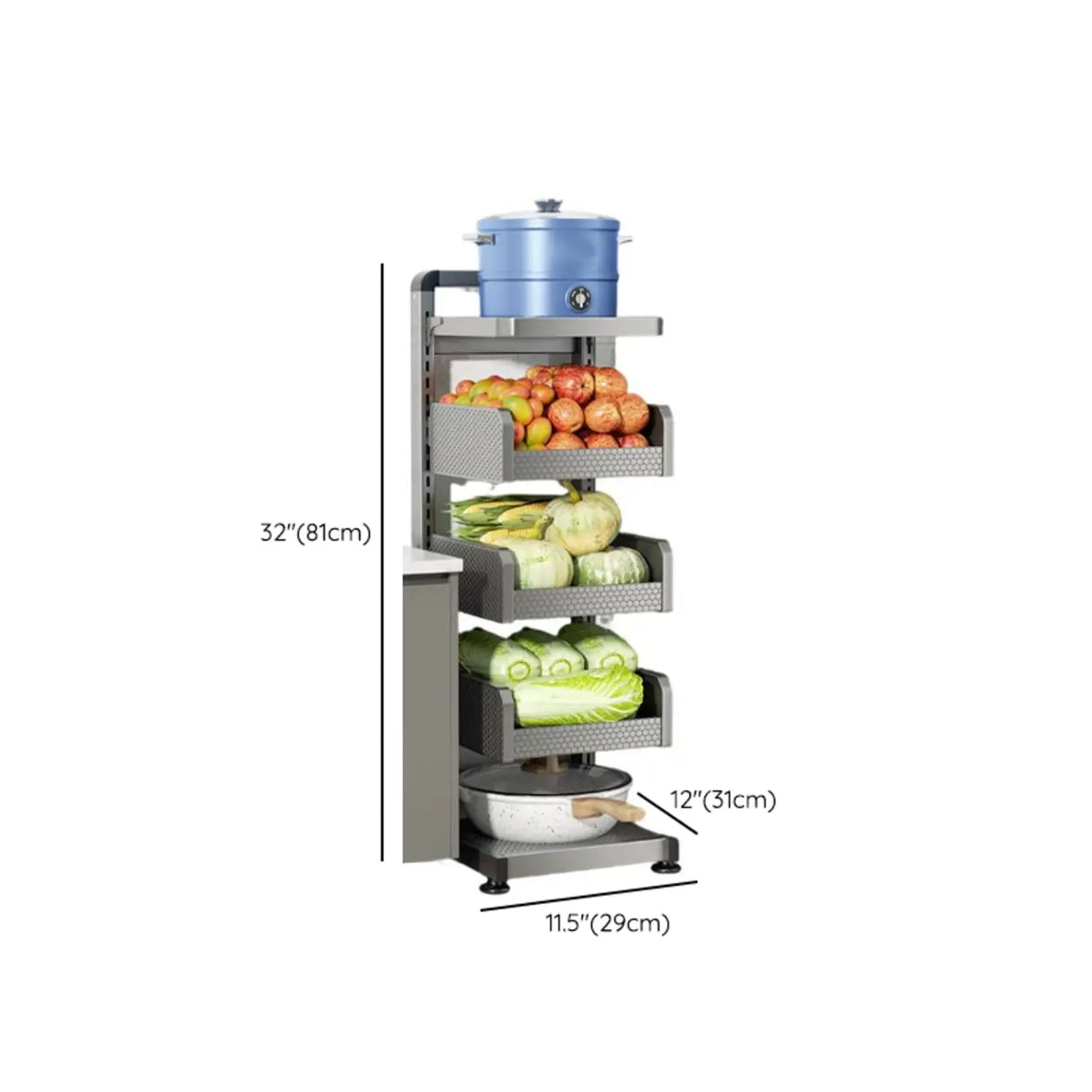 Grey Rust Resistant Metal Baker's Rack with Shelves Image - 28