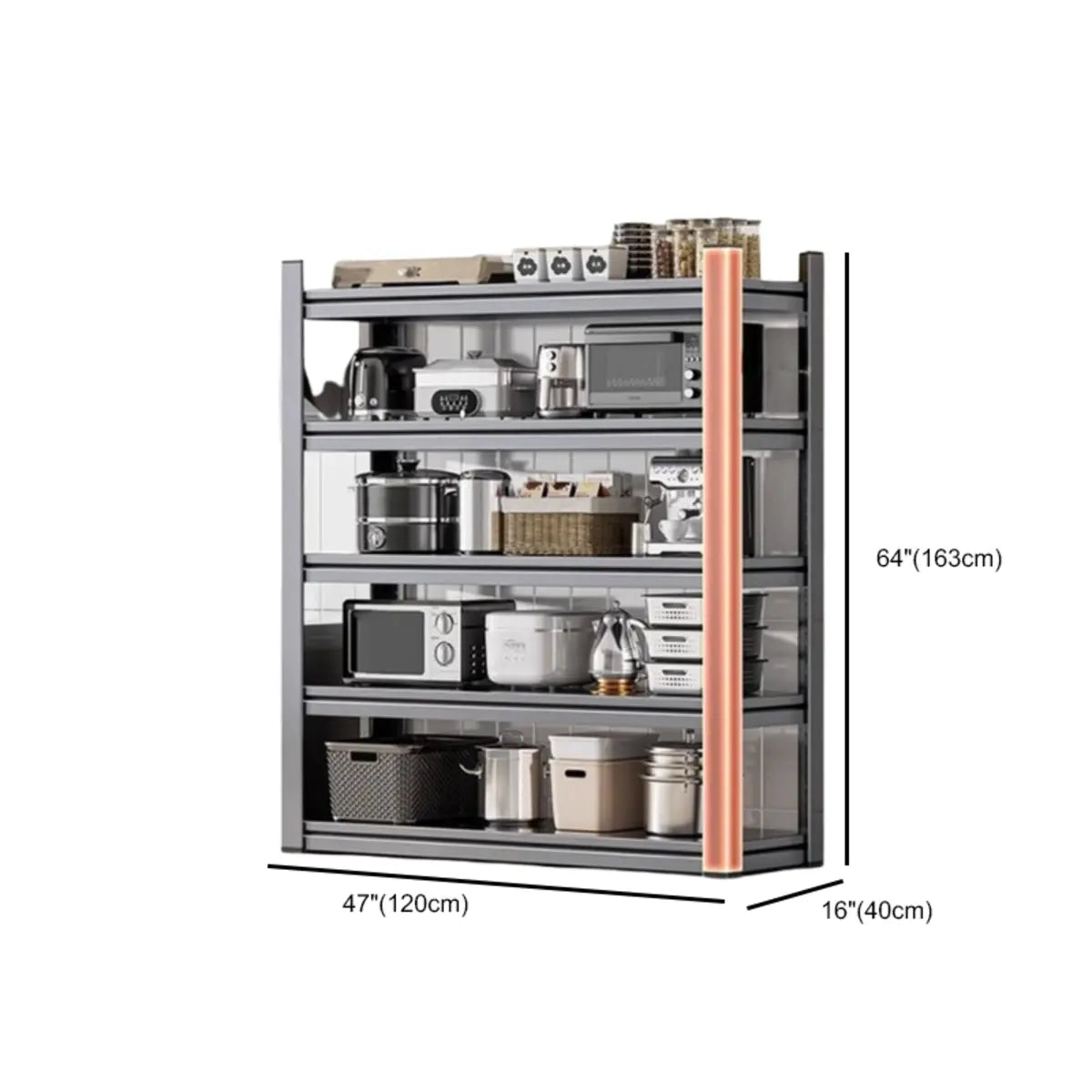 Grey Rust Resistant Metal Microwave Shelf Baker's Rack Image - 67