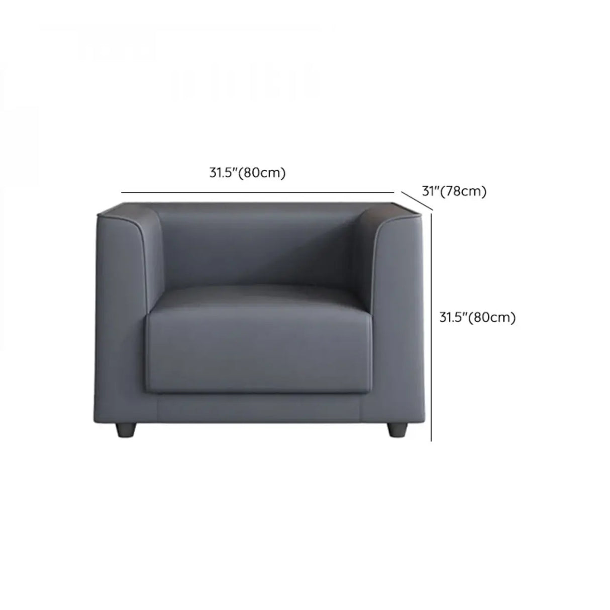 Grey Scratch Resistant Leather Office Reception Sofa 