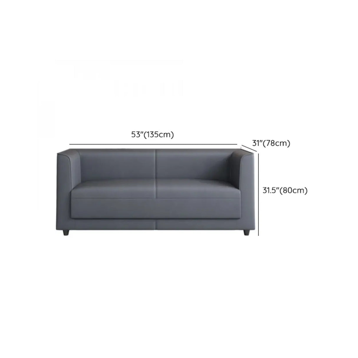 Grey Scratch Resistant Leather Office Reception Sofa Image - 17