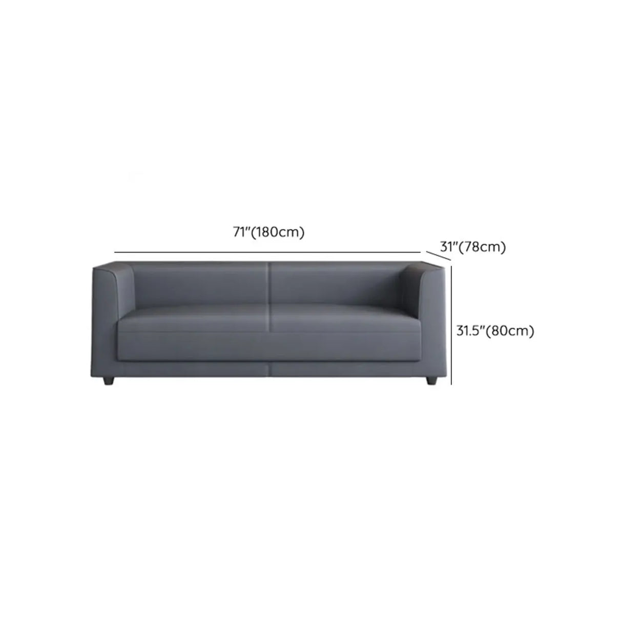Grey Scratch Resistant Leather Office Reception Sofa Image - 18