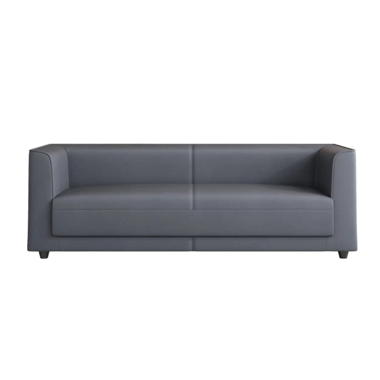 Grey Scratch Resistant Leather Office Reception Sofa Image - 3