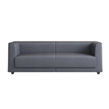 Grey Scratch Resistant Leather Office Reception Sofa Image - 3