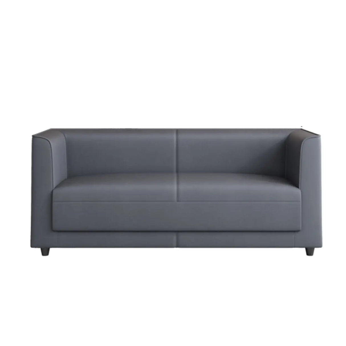 Grey Scratch Resistant Leather Office Reception Sofa Image - 5