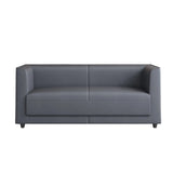 Grey Scratch Resistant Leather Office Reception Sofa Image - 5
