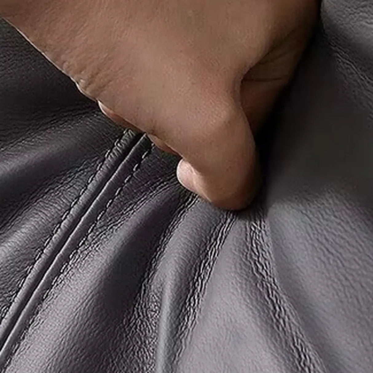 Grey Scratch Resistant Leather Office Reception Sofa Image - 8