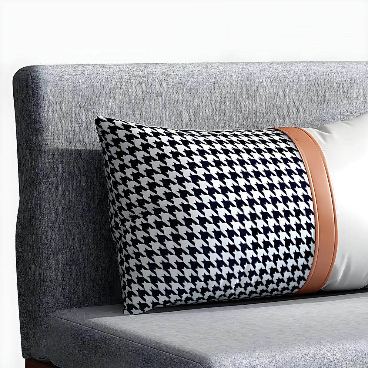 Grey Slipcovered Linen Cushion Back Sleeper Sofa Image - 6