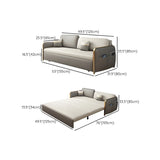 Grey Square Arm Faux Leather Storage Sleeper Sofa Bed #size