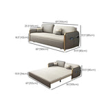 Grey Square Arm Faux Leather Storage Sleeper Sofa Bed Image - 13