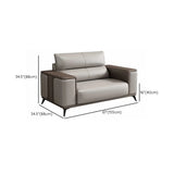 Grey Stain Resistant Leather Sewn Pillow Back Sofa Image - 12
