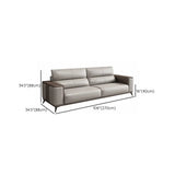 Grey Stain Resistant Leather Sewn Pillow Back Sofa Image - 14