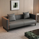 Grey Stain Resistant Tuxedo Arm Tight Back Loveseat Image - 2