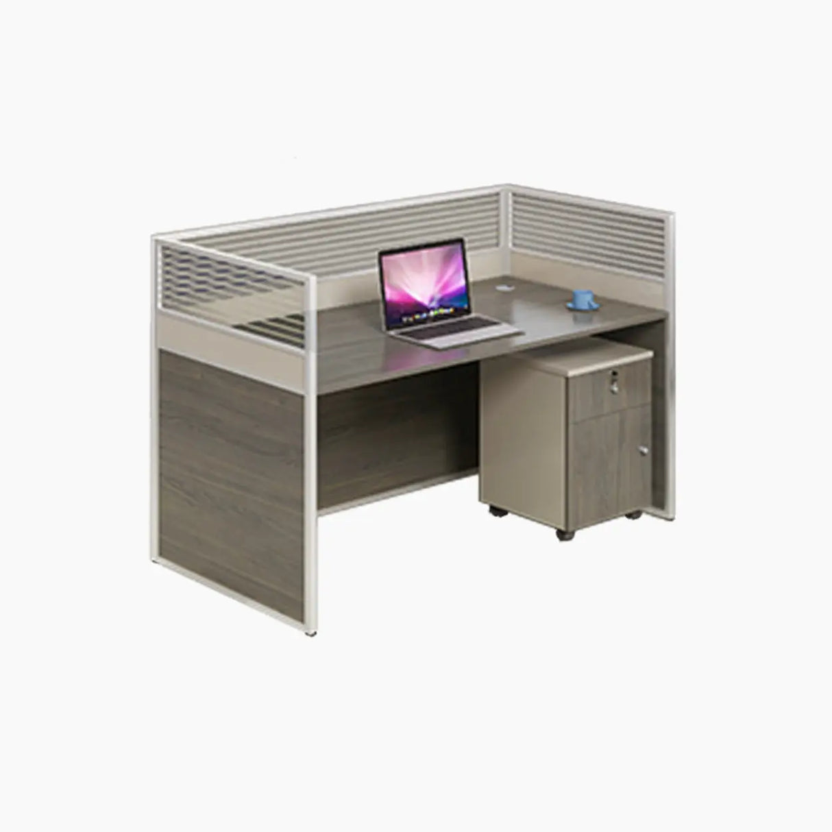 Grey Standard Rectangular Wooden Writing Desk for Two Image - 4