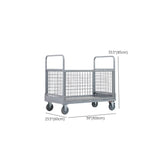 Grey Steel Mesh Utility Carts with Casters and Storage Image - 10