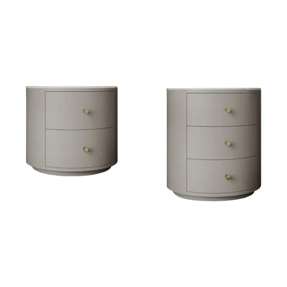 Grey Stone Countertop Leather Frame Kids Nightstand Image - 5