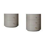 Grey Stone Countertop Leather Frame Kids Nightstand Image - 5