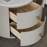Grey Stone Countertop Leather Frame Kids Nightstand Image - 6