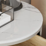 Grey Stone Countertop Leather Frame Kids Nightstand Image - 8