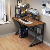 Grey Stone Exterior Shelf Butcher Block Computer Desk Image - 21