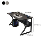 Grey Stone Exterior Shelf Butcher Block Computer Desk Image - 26
