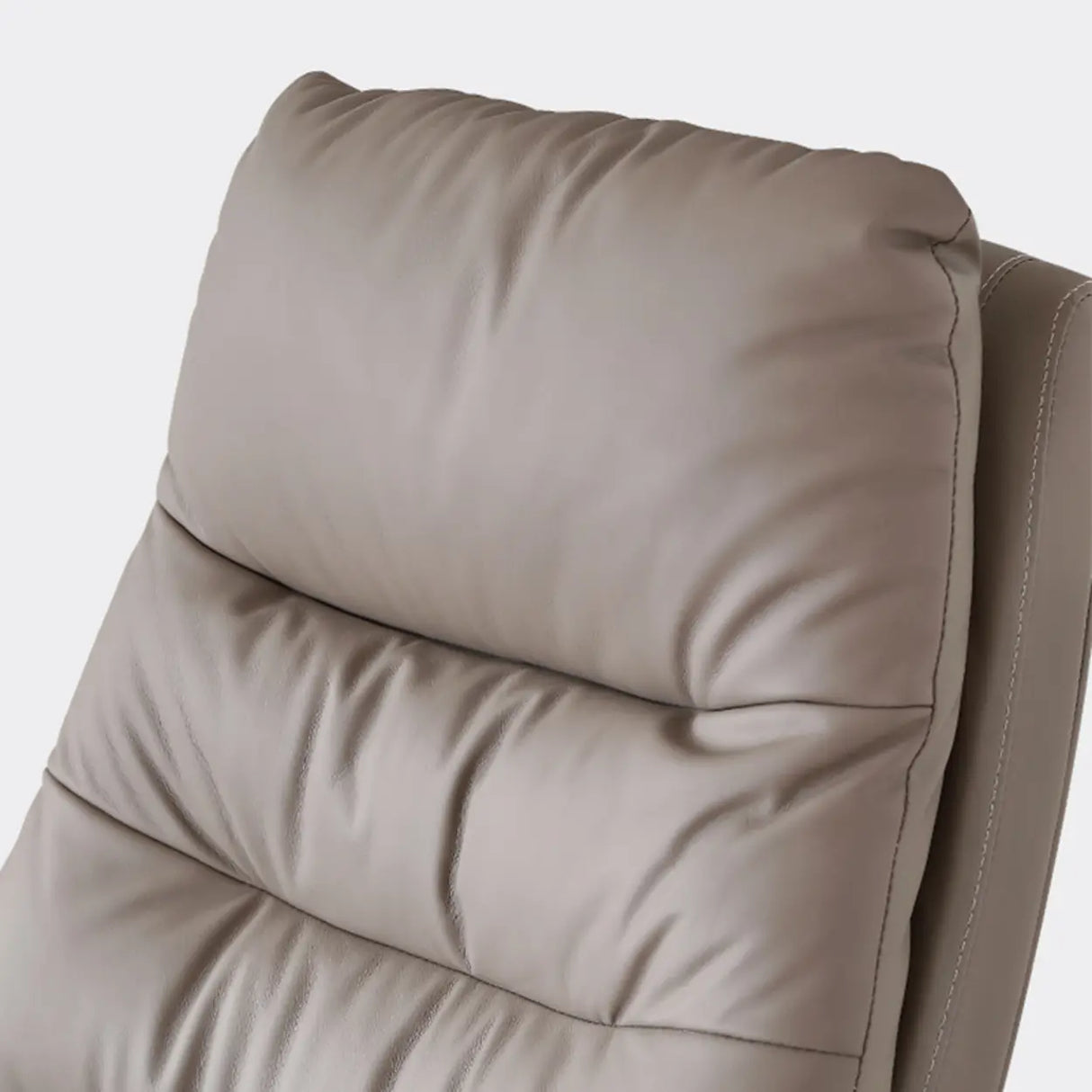 Grey Swivel Adjustable Leather Office Chair with Footrest Image - 10